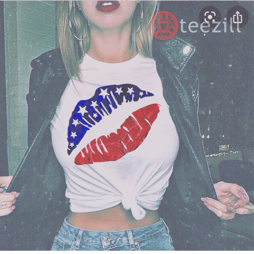 Proud American Lips T-shirt crop top